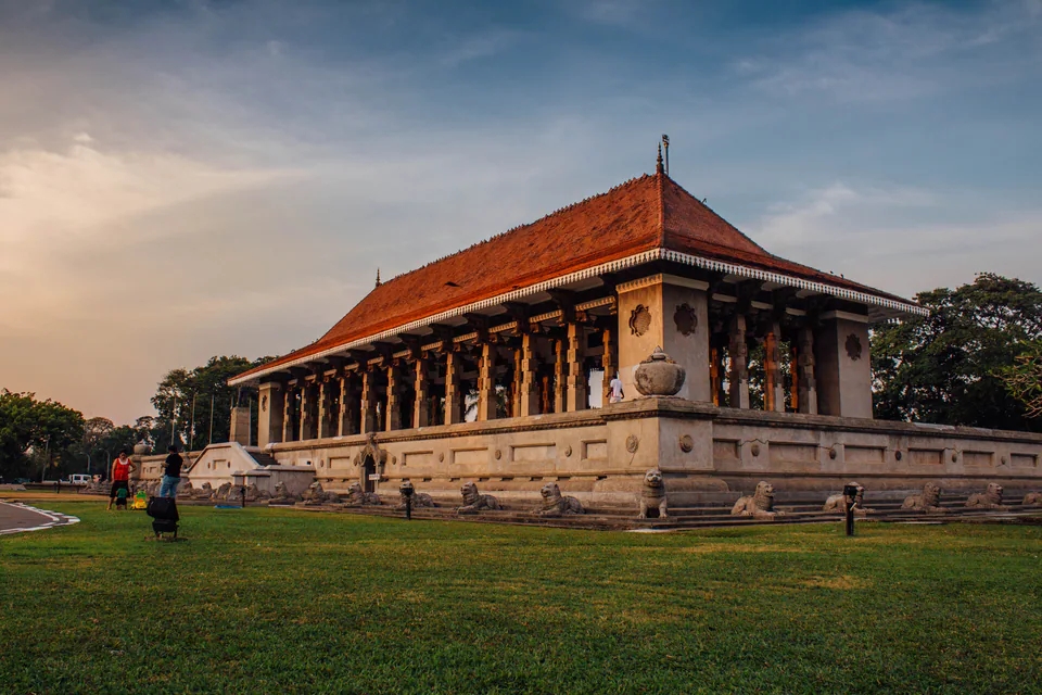 Independence Memorial Hall in Colombo in warm evening light