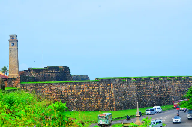The clock tower and ramparts of Galle Fort