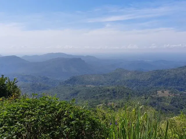 Layered blue ridges of the southern hill country under a clear sky